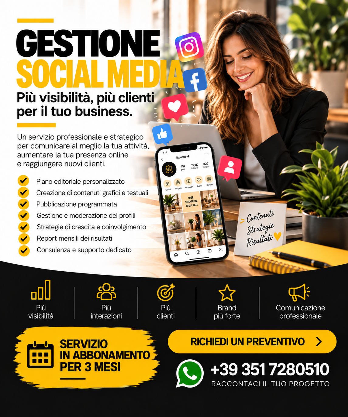 Gestione Social Media Professionale 3 mesi